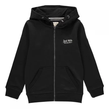 Jack Wills Kids Script Logo Zip Hoodie - Black