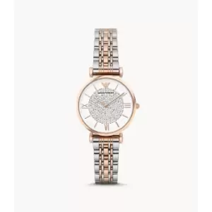 Emporio Armani Womens Two-Hand Two-Tone Stainless Steel Watch - 2T Silver/Rose