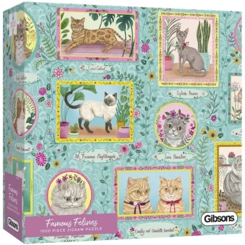 Famous Felines White Logo Collection Jigsaw Puzzle - 1000 Pieces