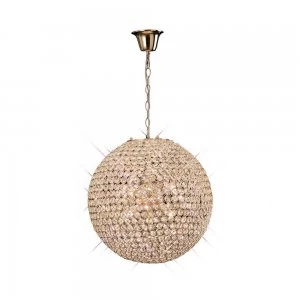 Ceiling Pendant 7 Light French Gold, Crystal