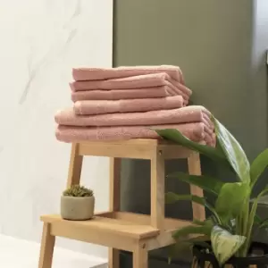 Loft Combed Cotton 6 Piece Hand/Bath Towel Set Pink