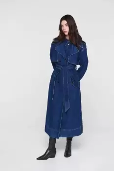 Jamison Denim Trench Coat, Mid Wash / UK 8