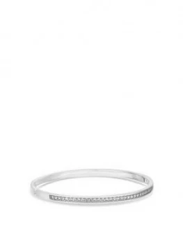 Simply Silver Sterling Silver Cubic Zirconia Channel Bangle Bracelet