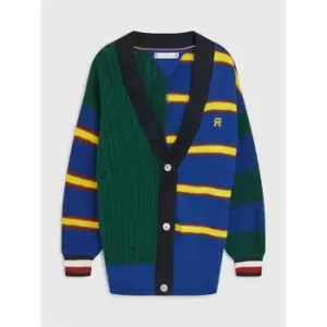 Tommy Hilfiger Multi Stripe Varsity Cardigan - Blue