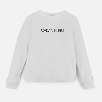 Calvin Klein Institutional Logo Sweatshirt - Bright White - 12-13 Years