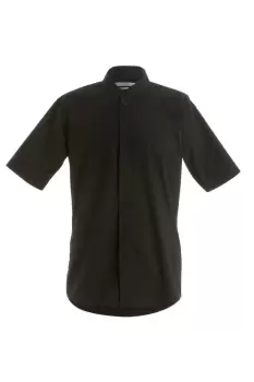 Mandarin Collar Fitted Short Sleeve Shirt