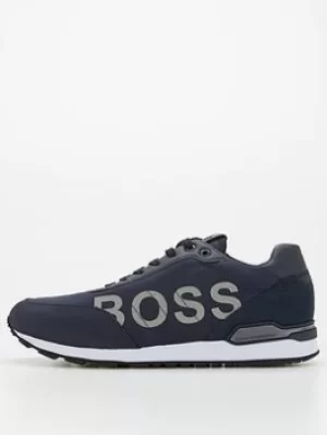 BOSS Parkour Nylon Runner Trainers, Navy, Size 11, Men