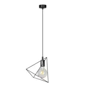 Emibig Dex Black Wire Frame Pendant Ceiling Light 1x E27