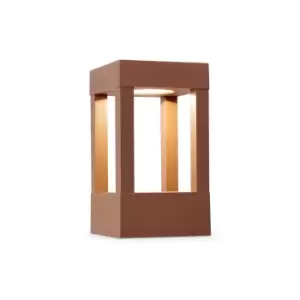 Agra LED Outdoor Pedestal Light Rust Brown IP54