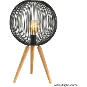 Sienna Sputnik Floor Lamp Black Matt, Wood Blank