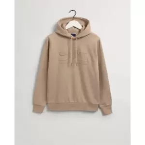 Gant Tonal Shield Hoodie - Beige