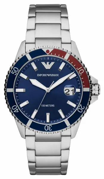 Emporio Armani AR11339 Mens Blue Dial Stainless Steel Watch