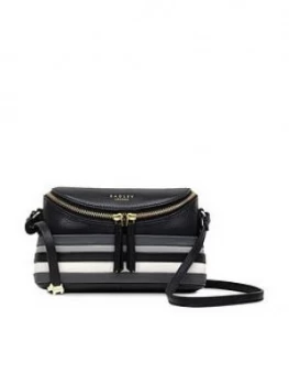 Radley Crown Hill Stripe Small Zip Top Cross Body Bag - Black