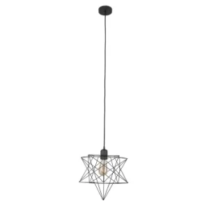 Casco Matt Black Pendant with Black Sadira Shade