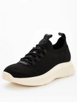 Kg Kaker Knit Lace Up Trainer - Black