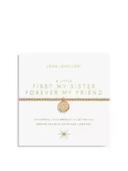 Joma Jewellery GOLD A LITTLE FIRST MY SISTER FOREVER MY FRIEND BRACELET, Gold, Women