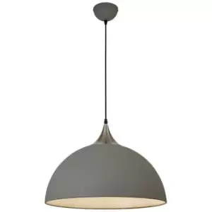 Luminosa 50cm Large Pendant, 1 x E27, Sand Grey, Satin Nickel