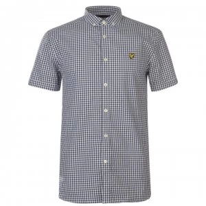 Lyle and Scott Lyle Short Sleeve Gingham Shirt Mens - Z99 NAVY