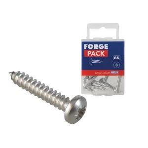 ForgeFix Self-Tapping Screw Pozi Compatible Pan A2 SS 5/8in x 6 ForgePack 50