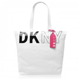 DKNY Pvc Tote Bag - WhiteBlackWHB