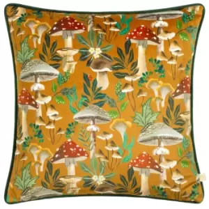 Wild Garden Mushroom Repeat Cushion Multicolour, Multicolour / 43 x 43cm / Polyester Filled