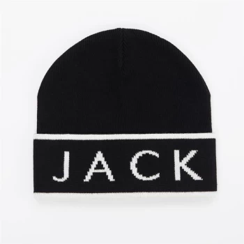 Jack Wills Knitted Logo Beanie - Black