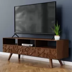 Solid Wood TV Unit with Storage - TV's up to 55 - Freya