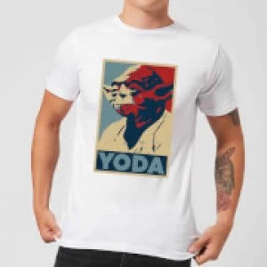 Star Wars Yoda Poster Mens T-Shirt - White - XL