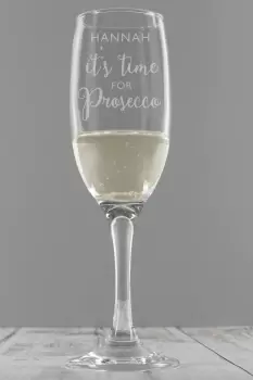 Personalised Its Time for Prosecco Flute - Clear