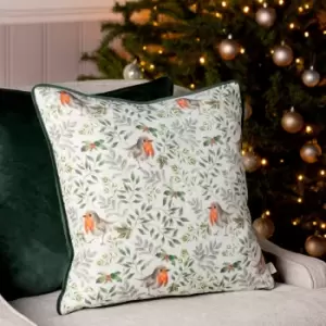 Festive Robin Repeat Cushion Bottle, Bottle / 43 x 43cm / Polyester Filled