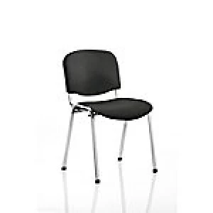 Stacking Chair ISO Chrome Frame Black Fabric 4 Pieces