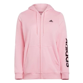 adidas Essentials Logo Full-Zip Hoodie (Plus Size) Womens - Pink