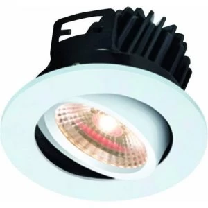 KnightsBridge FireKnight Tilt 7W IP20 LED Downlight With White Bezel - Warm White