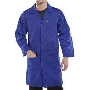 Click Workwear Poly Cotton Warehouse Coat 34" Royal Blue Ref PCWCR34