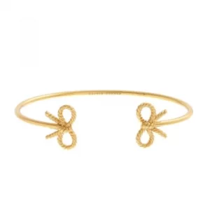 Vintage Bow Open Ended Gold Bangle