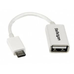 Startech 5" Micro USB to USB Male to Female OTG Host Adapter White