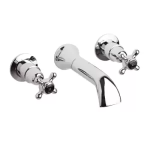 Hudson Reed Black Topaz With Crosshead & Domed Collar Bath Spout - Chrome / Black