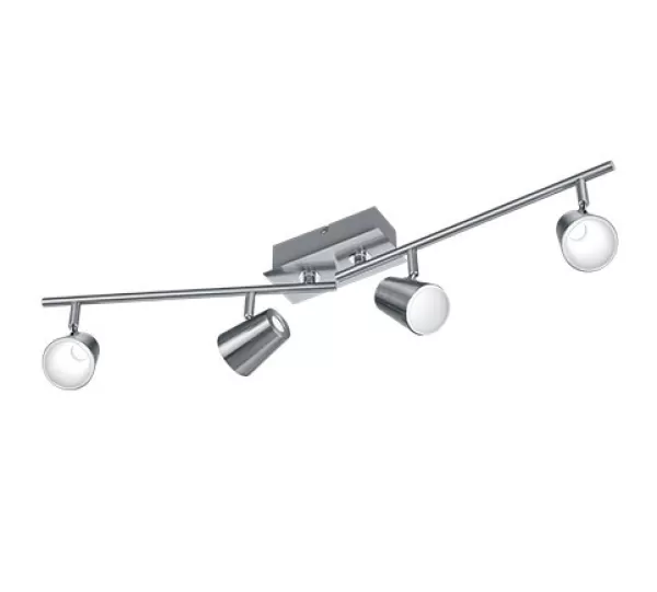 Narcos Modern 4 Light Ceiling Spotlight Bar Nickel Matt 3000K