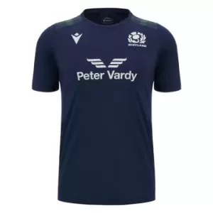 Macron Scotland Rugby Training 6 Nations Shirt 2023 2024 Adults - Blue