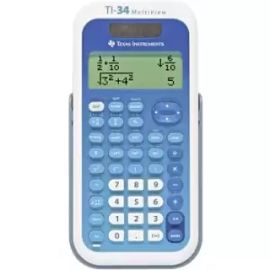 Texas Instruments TI-34 MULTIVIEW CAS calculator White, Blue Display (digits): 16 solar-powered, battery-powered (W x H x D) 80 x 19 x 158 mm