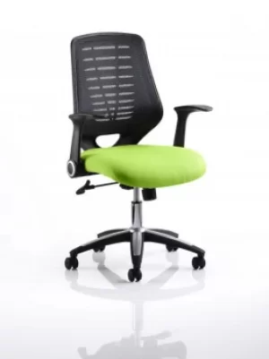 Relay Task Operator Chair Bespoke Colour Black Back Lime