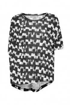 Great Plains Cubist Wave Drape T Shirt Black