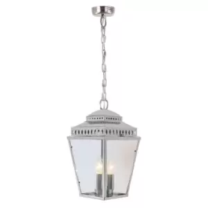 Outdoor IP44 3 Bulb Chain Lantern Highly Polished Nickel LED E14 60W