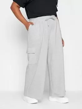 Yours Wide Leg Utility Jogger Oatmeal Marl, Grey, Size 22-24, Women