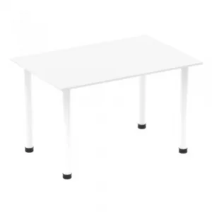 Impulse 1400mm Straight Table White Top White Post Leg I003688