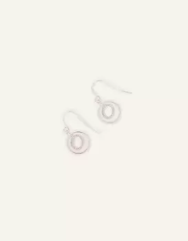 Accessorize Womens Sterling Silver-Plated Circle Drop Earrings