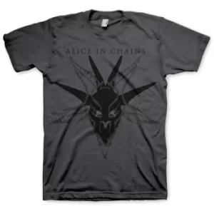 Alice in Chains Black Skull Charcoal Mens T Shirt: X Large