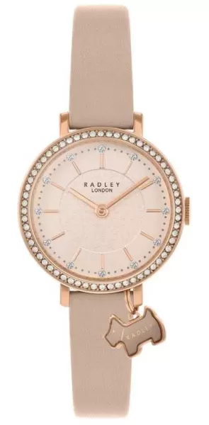 Radley RY21292 Womens Rose Gold Crystal Set Pink Leather Watch