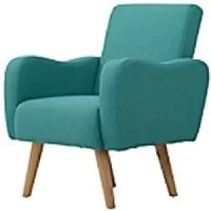 HOMCOM Chair Teal Linen Fabric, Wood, Foam 833-632V01GN