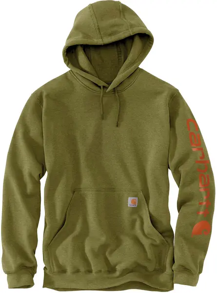 Carhartt Midweight Sleeve Logo Hoodie, green-brown, Size XS